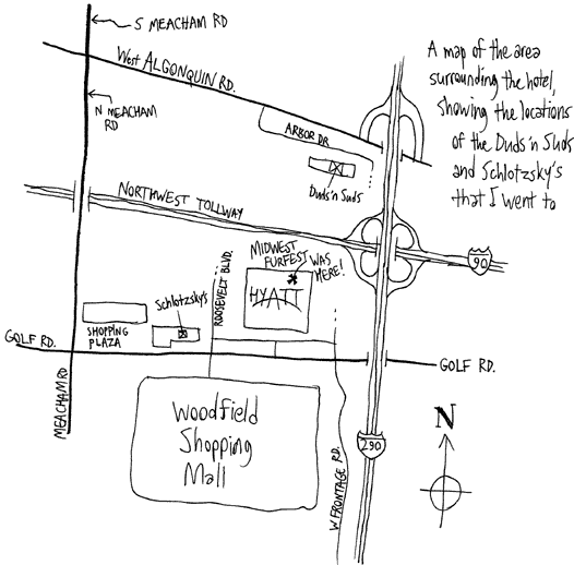 Map of hotel area.